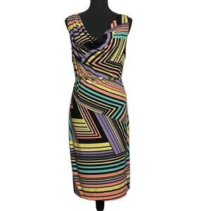 9&CO Geometric 80s Print Stretchy Shift Dress